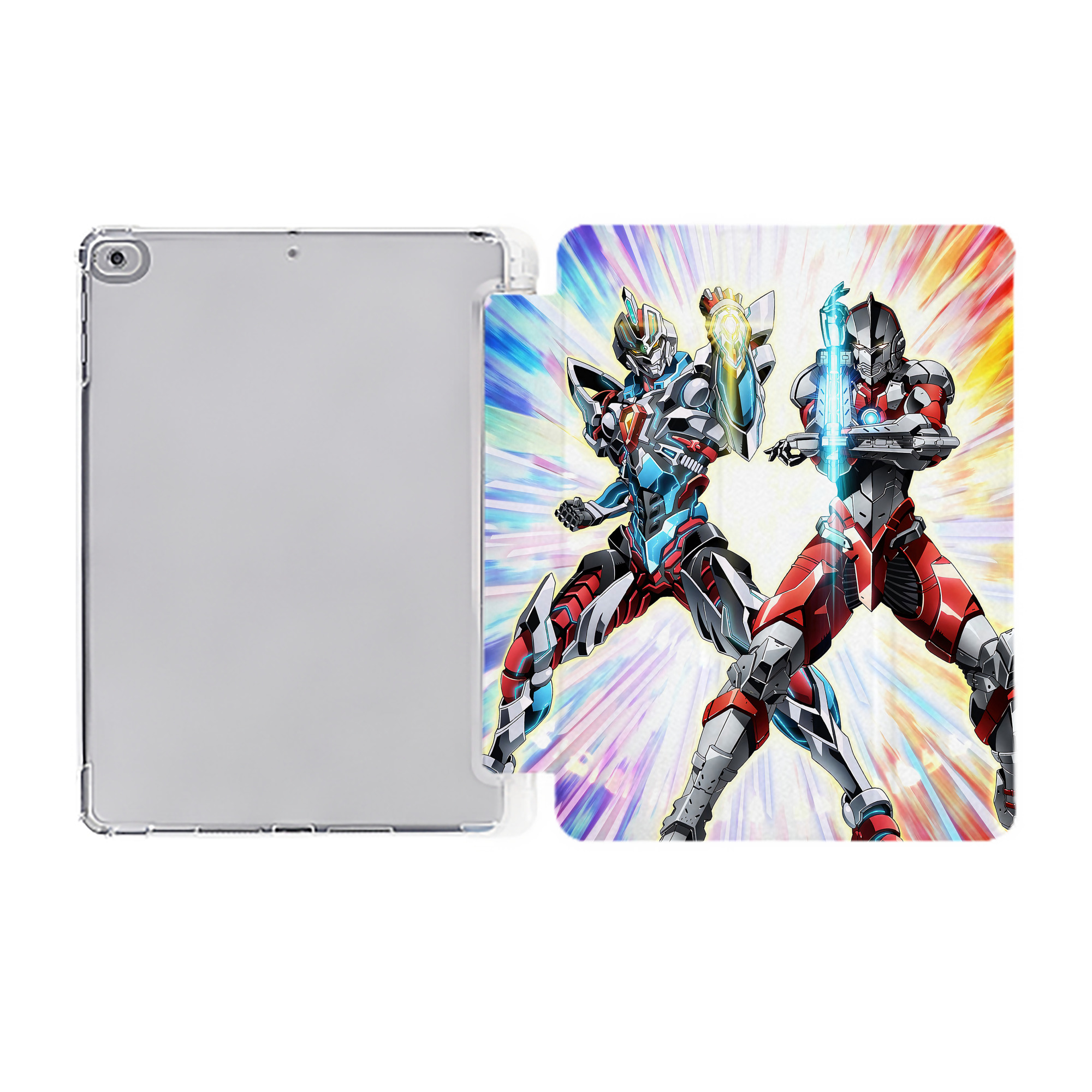 （画像用） ウルトラマン Ultraman IPad ケース ペン収納付き 三つ折りスタンド PUレザー×シリコン 対応機種9.5/10.5/10.9インチ